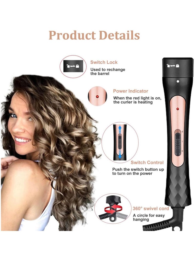 MarlaMall Hair Curling Wand Set, 3 in 1 Hair Waver Curling Iron for Women with 3 Interchangable Ceramic Beach Waves Wands(9-32mm), Fast Heating Up Hair Curler Include Heat Resistant Glove - Image 4